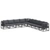vidaXL Garden Sofa Set 9 pcs Black Aluminium