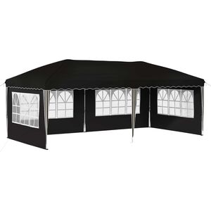 vidaXL Pop-up Party Tent 575 x 289 x 245 cm Black