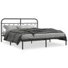 vidaXL Metal Bed Frame without Mattress with Headboard Black 160x200cm