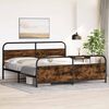 vidaXL Metal Bed Frame without Mattress Smoked Oak 200x200 cm