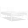 vidaXL Metal Bed Frame without Mattress with Footboard White 120x190cm