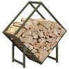 vidaXL Firewood Rack Olive Green 60x25x60 cm Cold-rolled steel