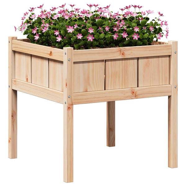 vidaXL Garden Planter Nature 70 x 70 x 70 cm Solid Pine Wood