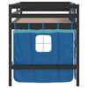 vidaXL Kids' Loft Bed with Curtains without Mattress Blue 90x200cm