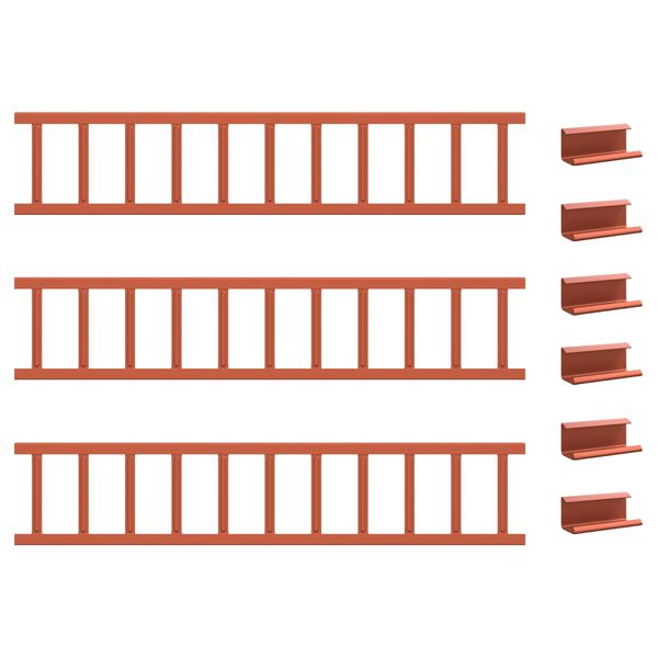 vidaXL Red 300 x 2.5 x 20 cm Steel