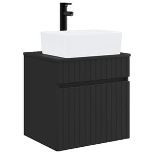 vidaXL Wall-mounted Sink Vanity Black 49 x 41 x 63 cm Engineered Wood