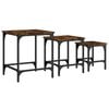 vidaXL Nesting Coffee Tables 3 pcs Smoked Oak Engineered Wood