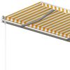 vidaXL Manual Retractable Awning with Posts 4x3 m Yellow and White