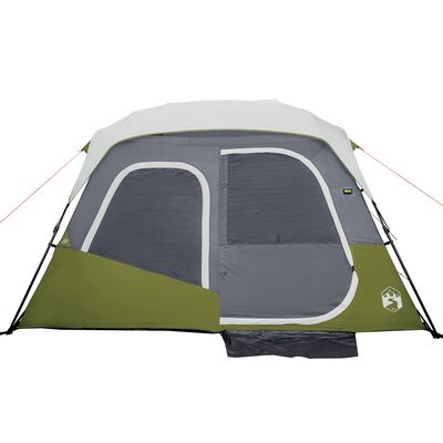 vidaXL Camping Tent with LED Light 6-Person Light Green