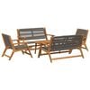 vidaXL Garden Chairs with Table 5 pcs Grey Solid Acacia wood