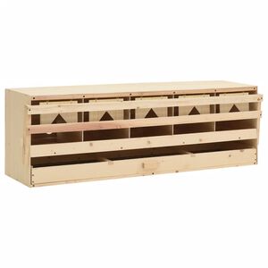 vidaXL Chicken Laying Nest 5 Compartments 117x33x38 cm Solid Pine Wood