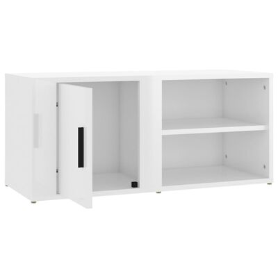 vidaXL TV Cabinet High Gloss White 80x31,5x36 cm Engineered Wood