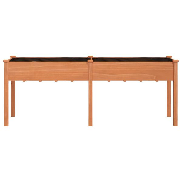 vidaXL Planter with Liner Brown 203x53x76 cm Solid Wood Fir