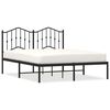vidaXL Metal Bed Frame without Mattress with Headboard Black 140x190cm