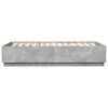 vidaXL Bed Frame with LED without Mattress Concrete Grey 150x200 cm King Size