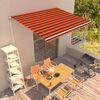 vidaXL Manual Retractable Awning 400x300 cm Orange and Brown