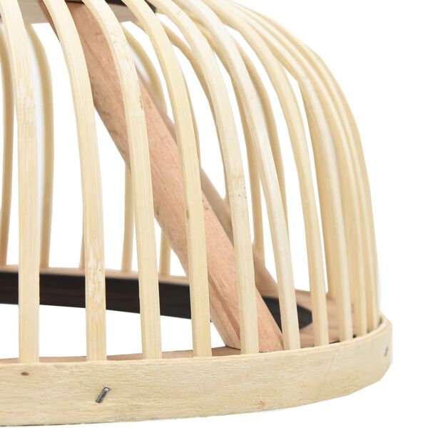 vidaXL Pendant Lamp Bamboo 40 W 30x12 cm Semicircle E27