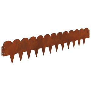 vidaXL Lawn Edging 30 pcs 103 x 20 cm Steel Rusty