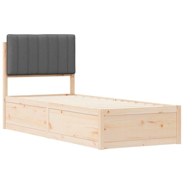 vidaXL Bed Frame with Upholstered Headboard Dark Grey 80 x 200 cm