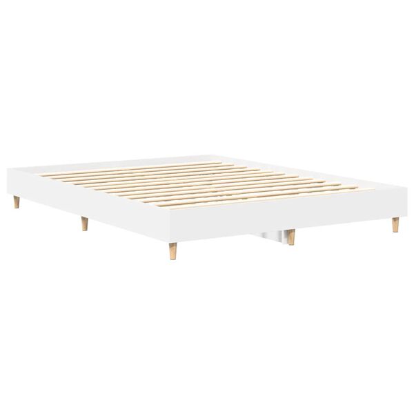 vidaXL Bed Frame No Mattress White 140x200 cm Engineered Wood