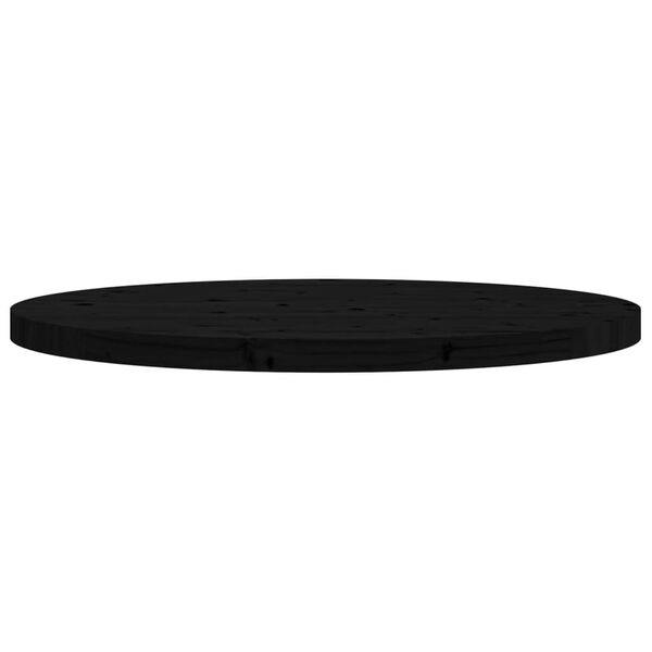 vidaXL Table Top Round Black &Oslash;80x3 cm Solid Wood Pine