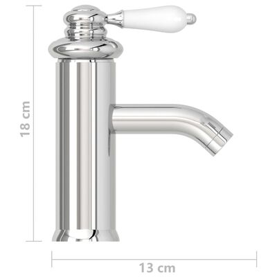 vidaXL Bathroom Basin Faucet Chromed Finish 130x180 mm