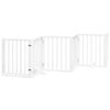 vidaXL Dog Gate with Door Foldable 12 Panels White 600 cm Poplar Wood