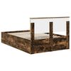 vidaXL Bed Frame Smoked Oak 120 x 200 cm Engineered Wood