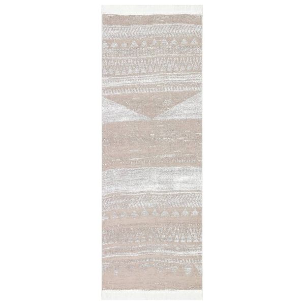 vidaXL Rug Beige 100x300 cm Cotton