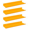 vidaXL Floating Shelf 4 pcs Mustard Yellow 30 x 9 x 2.5 cm Steel