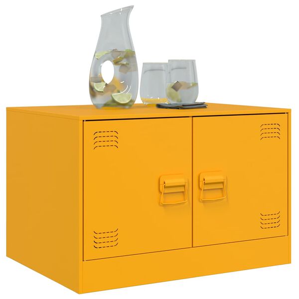 vidaXL Coffee Table Mustard Yellow 67x50x44 cm Steel