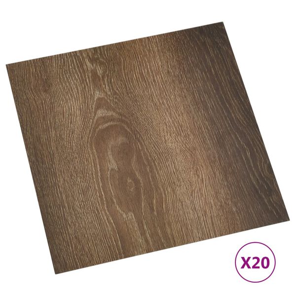vidaXL Self-adhesive Flooring Planks 20 pcs PVC 1.86 m² Brown