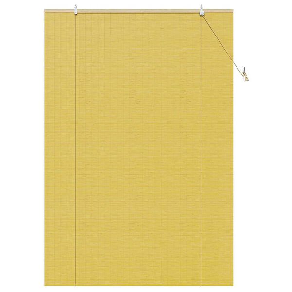 vidaXL Roller Blind with Curtains Manual Yellow 150 x 220 cm Bamboo