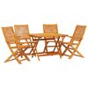 vidaXL Garden Dining Set Folding 5 pcs Brown Solid Acacia Wood