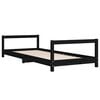 vidaXL Kids Bed Frame Black 90x200 cm Solid Wood Pine