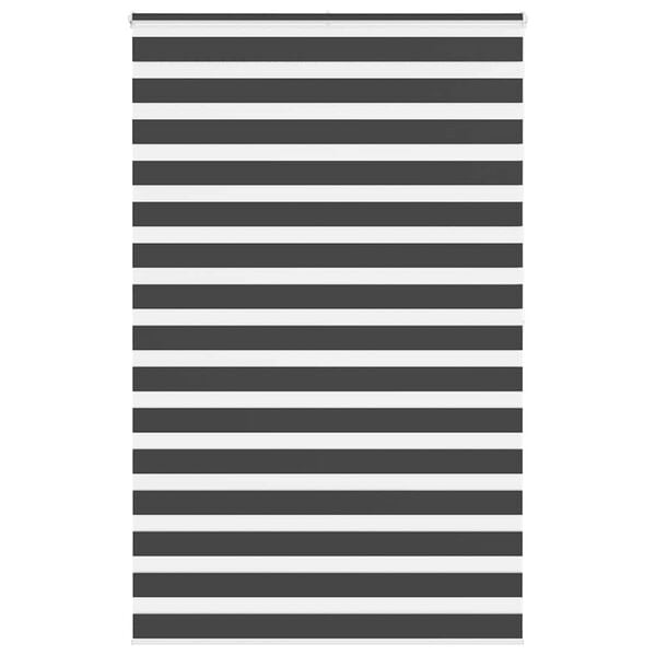 vidaXL Zebra Blind Black 140x200 cm Fabric Width 135.9 cm Polyester