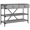 vidaXL Console Table with Drawers and Shelves Grey Sonoma Engineered Wood
