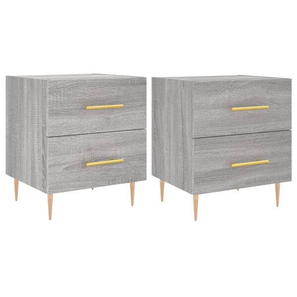 vidaXL Bedside Cabinets 2 pcs Grey Sonoma 40x35x47.5 cm Engineered Wood