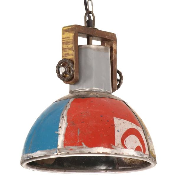 vidaXL Industrial Hanging Lamp 25 W Multicolour Round 30 cm E27