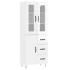 vidaXL Highboard High Gloss White 69,5x34x180 cm Engineered Wood