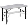 vidaXL Foldable Garden Table 122 cm HDPE White