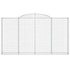 vidaXL Arched Gabion Baskets 11 pcs 300x30x160/180 cm Galvanised Iron