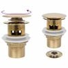 vidaXL Push Drain with Overflow Function Gold 6.4x6.4x9.1 cm
