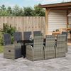 vidaXL Garden Dining Set with Cushion 9 pcs Grey Poly Rattan