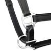 vidaXL Real Leather Headcollar Stable Halter Adjustable Black Pony