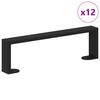 vidaXL Furniture Feet 12 pcs Black 341 x 40.5 x 100 mm Iron