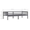 vidaXL Bed Frame without Mattress Dark Grey Solid Pinewood 90x200 cm