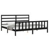 vidaXL Bed Frame without Mattress Black 200x200 cm Solid Wood Pine