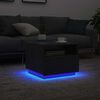 vidaXL Coffee Table with LED Lights Black Oak 50x49x40 cm