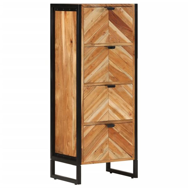 vidaXL Bathroom Cabinet 40x30x100 cm Solid Wood Acacia and Iron